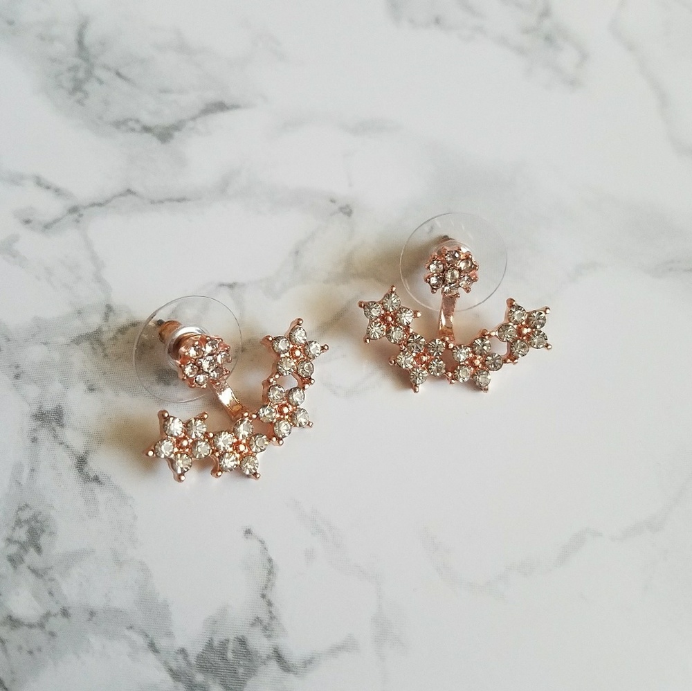 Rose Gold Ear Jacket Earrings